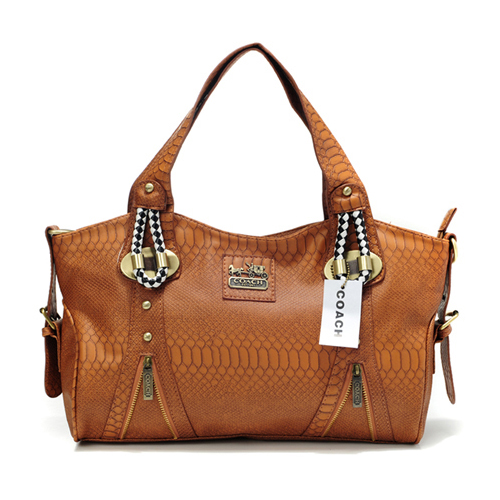 Coach In Embossed Medium Brown Totes DFZ - Click Image to Close